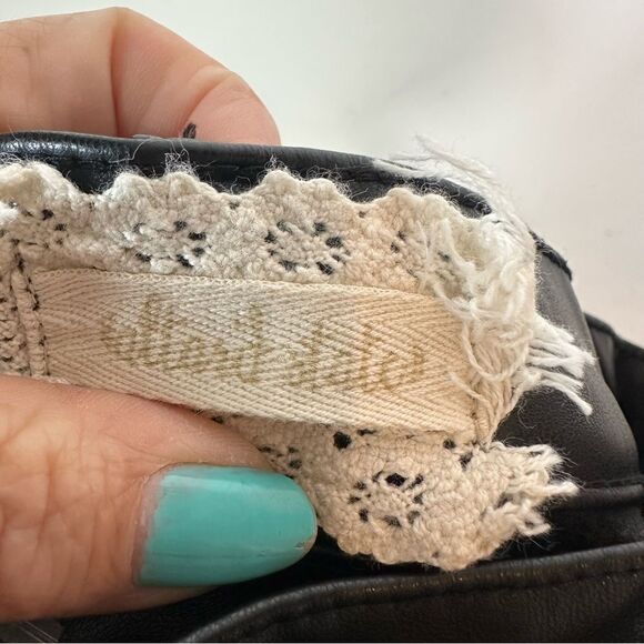 Black Straight Leg Jeans with Sleek Finish faux leather - Picture 4 of 10